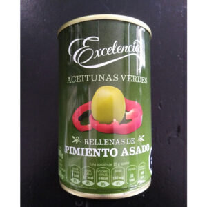 Aceitunas Verdes rellenas pimiento asado